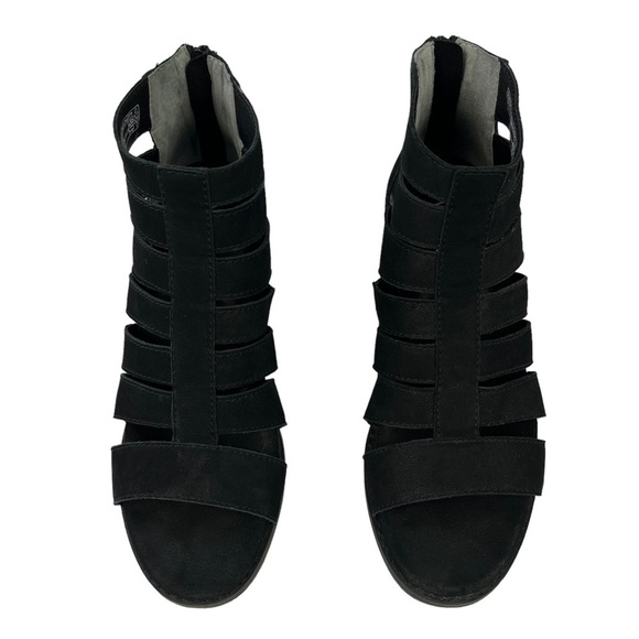 Vionic Harlow Black Leather Gladiator‎ Sandals Block Heel Back Zip Womens Size 6 - Picture 4 of 11